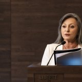 Nuria Gorrite a présenté vendredi les lignes directrices de la politique culturelle vaudoise (archives). KEYSTONE/JEAN-CHRISTOPHE BOTT